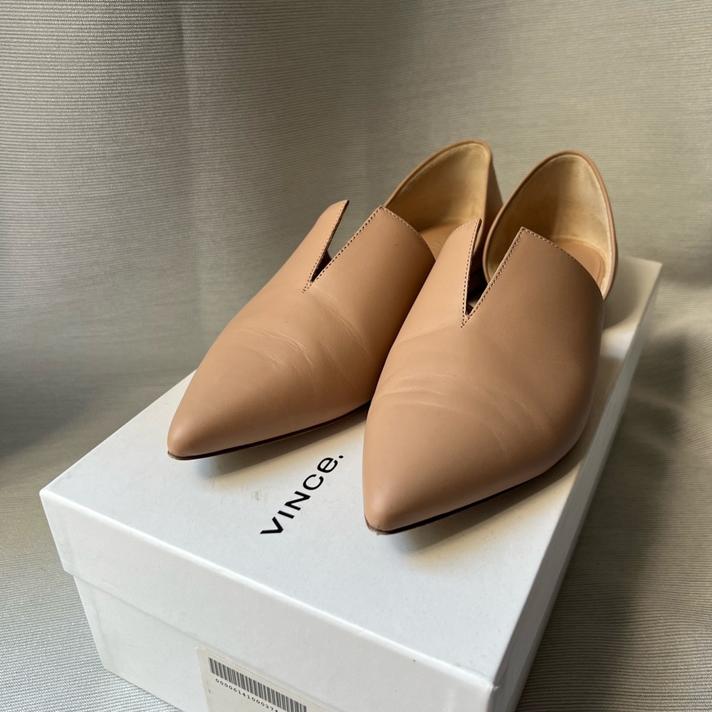 Vince Darlington Split d’Orsay Nude Leather Flats